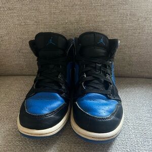 Jordan Kids Black and Blue High-Top Sneakers